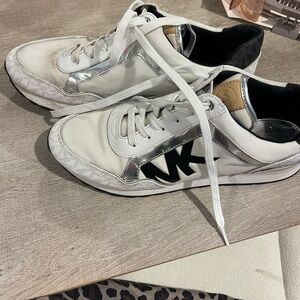 MICHAEL Michael Kors White and Silver Sneakers